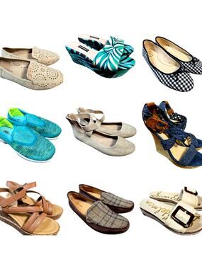 Bulk Women’s Flats Sandals Shoe Lot Of 9 Name Brand Wholesale Reseller Great ROI